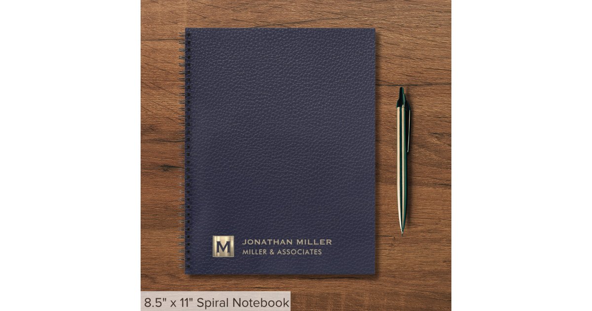 Blue Professional Luxury Initial Logo Notebook | Zazzle