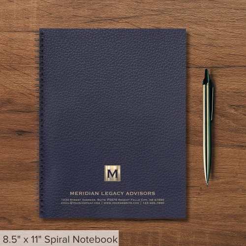 Blue Professional Luxury Initial Logo Notebook