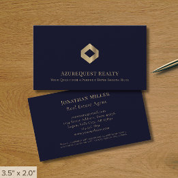 Blue Professional Luxury Logo Business Card