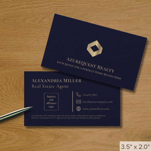 Blue Professional Luxury Two (2) Logo Business Card (Creator Uploaded)