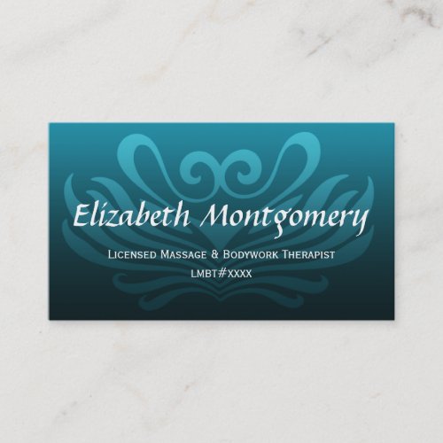 Blue Professional Massage Therapy Business Card