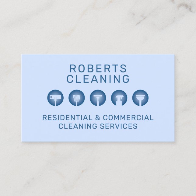 Blue professional minimalist  business card (Front)