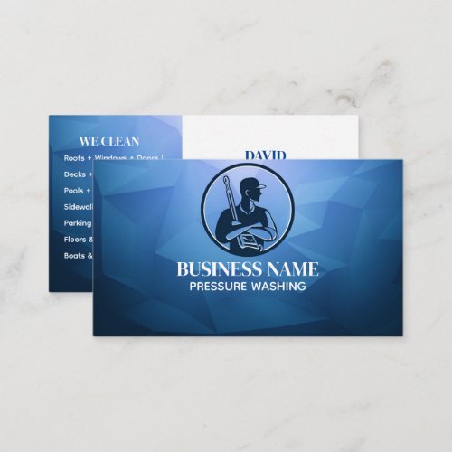 Blue Professional Pressure Washing Services  Business Card