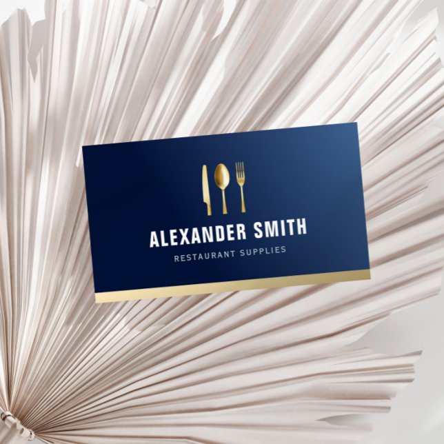 blue professional restaurant supplies business card (Creator Uploaded)