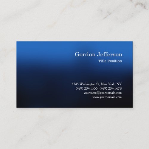 Blue Professional Simple Modern Plain Business Card