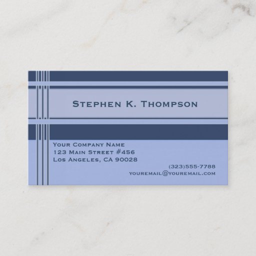 Customizable Blue Professional Stripes Block Business Cards