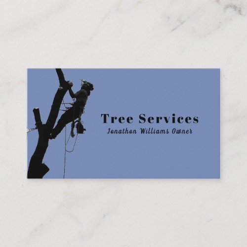 Blue Professional Tree Trimming Service Business Card