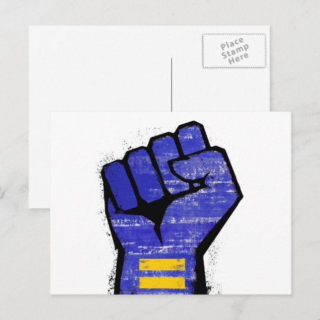 Blue Protest Fist Postcard (Front/Back)