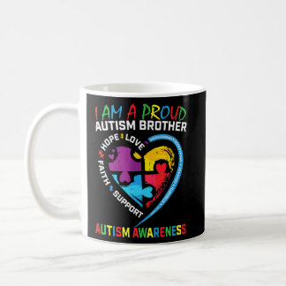 Blue Proud Brother Autism Awareness Puzzle Piece A Coffee Mug