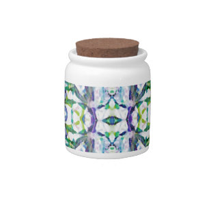 Blue Psychedelic Pattern Candy Jar