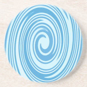 Blue psychedelic swirl pattern coaster