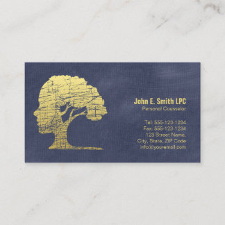 Blue Psychologist Personal Counselor Appointment Card