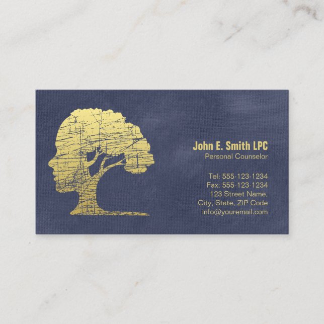 Blue Psychologist Personal Counselor Appointment Card (Front)
