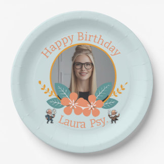 Blue Psychology Editable Photo Frame Dual Freud Ca Paper Plates