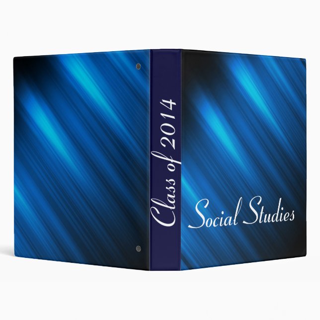 Blue Pulse Diagonal 3 Ring Binder Class of 2014 (Background)