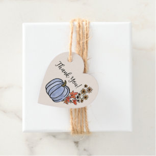 Blue Pumpkin Autumn Harvest Boy Baby Shower Favor Tags