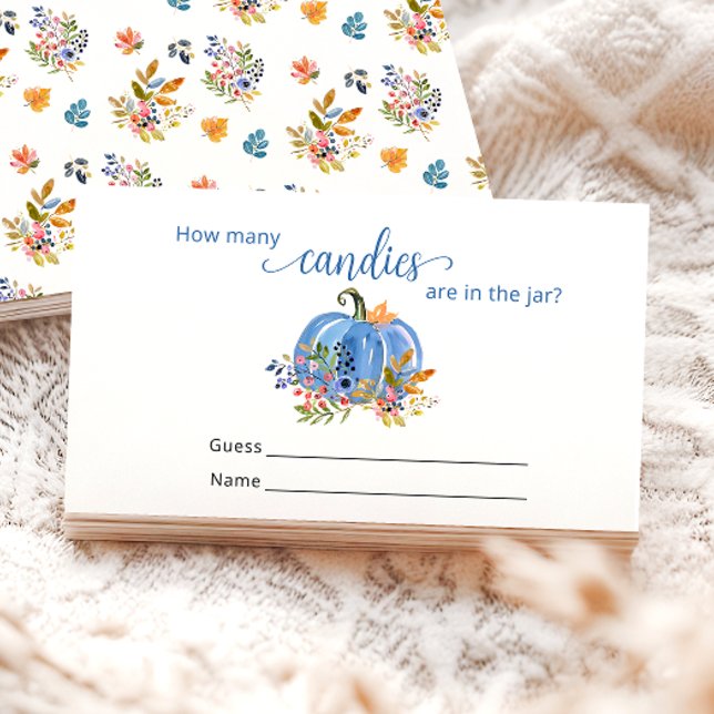 Blue Pumpkin Autumn How many Candies  Enclosure Card (Creator Uploaded)