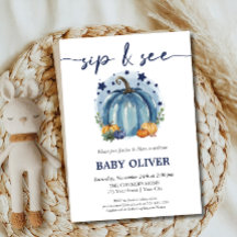 Blue Pumpkin Baby Boy Fall Sip And See Meet Greet