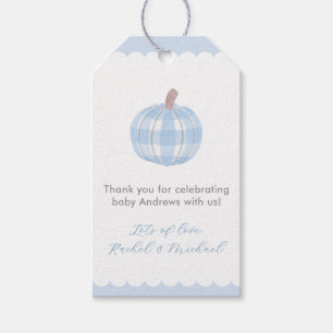Blue Pumpkin Baby Boy Shower Favor Tags
