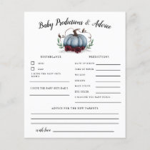 Blue Pumpkin Baby Predictions & Advice Card