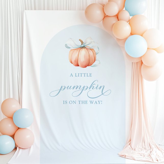 Blue Pumpkin Baby Shower Arch Backdrop Tapestry (Creator Uploaded)