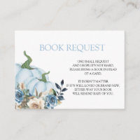 Blue Pumpkin Baby Shower Book for Baby  Enclosure Card