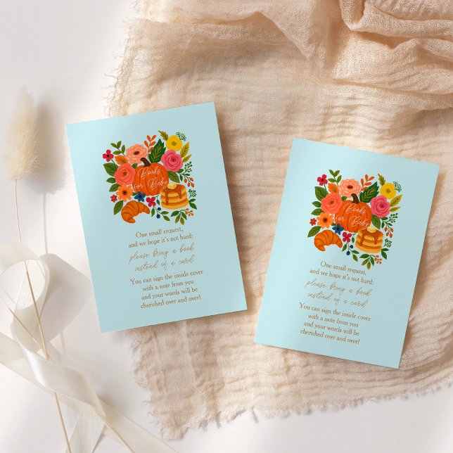 Blue Pumpkin Baby Shower Books For Baby Cards (Creator Uploaded)