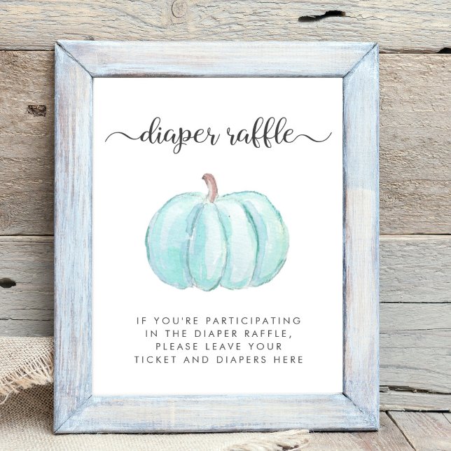 Blue Pumpkin Baby Shower Diaper Raffle Drop Off Poster (Creator Uploaded)