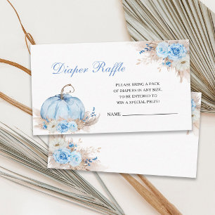 Blue Pumpkin Baby Shower Diaper Raffle Insert Card