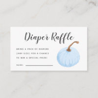 Blue Pumpkin Baby Shower Diaper Raffle Ticket Enclosure Card