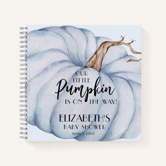 Blue Pumpkin Baby Shower Guest Book (Front)