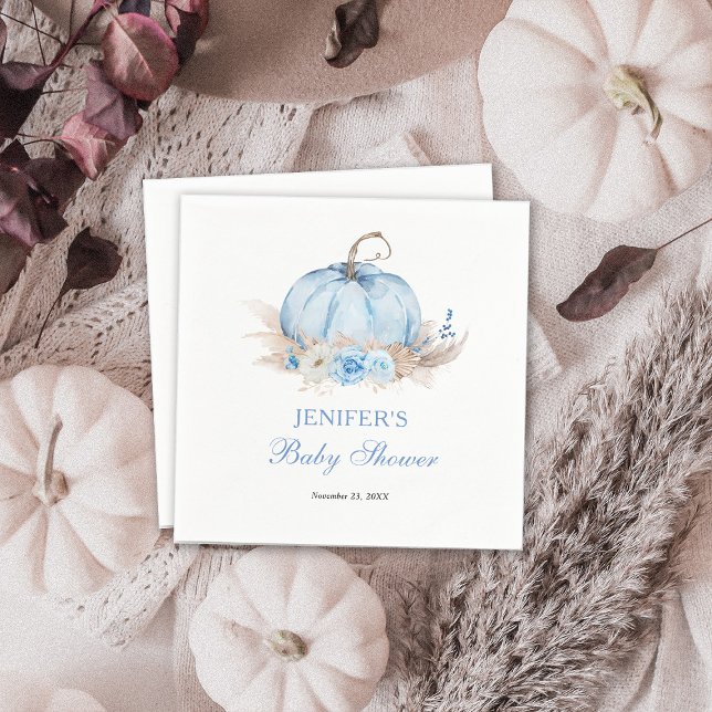 Blue Pumpkin Baby Shower Napkins (Creator Uploaded)