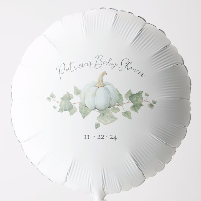 Blue Pumpkin Baby Shower Party Decor Balloon Fall (Front)