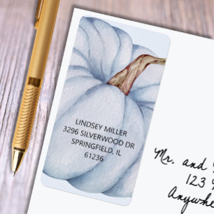 Blue Pumpkin Boy Baby Shower Return Address Label