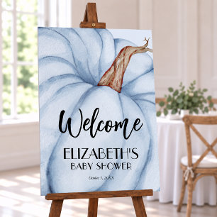 Blue Pumpkin Boy Baby Shower Welcome Foam Board