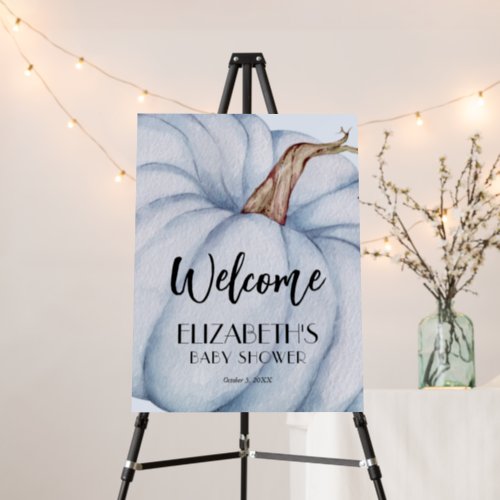 Blue Pumpkin Boy Baby Shower Welcome Foam Board