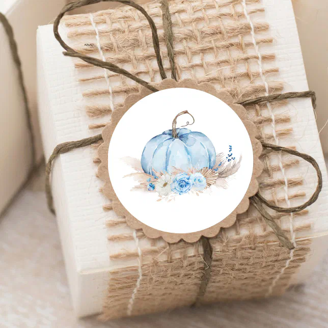 Blue Pumpkin Classic Round Sticker | Zazzle