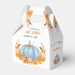 Blue Pumpkin Fall Boy Baby Shower Favor Box