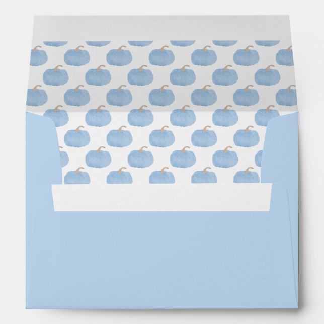 Blue Pumpkin Fall Envelope with Liner (Back (Bottom))