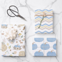Blue Pumpkin Fall Gift Wrap Paper