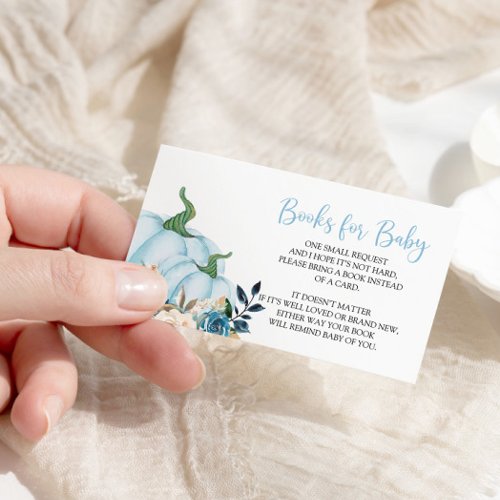 Blue Pumpkin Floral Books for Baby Enclosure Card