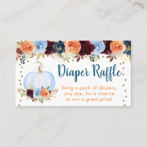 Blue Pumpkin Floral Diaper Raffle Tickets