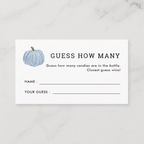 Blue Pumpkin Guess How Many Bridal Shower Game Enclosure Card