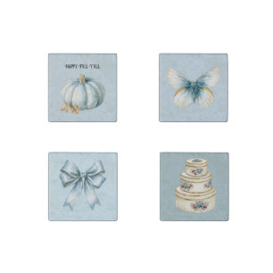 Blue Pumpkin Happy Fall Y'all Stone Magnet