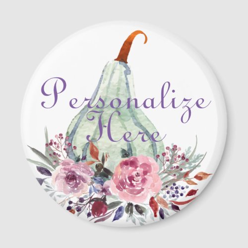 Blue Pumpkin pastel fall floral autumn elegant  Magnet