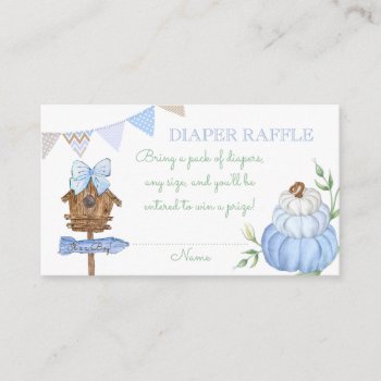 Blue Pumpkin Patch Diaper Raffle Enclosure Card by nawnibelles at Zazzle