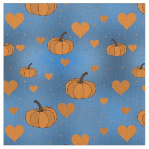 Blue pumpkin pattern  fabric