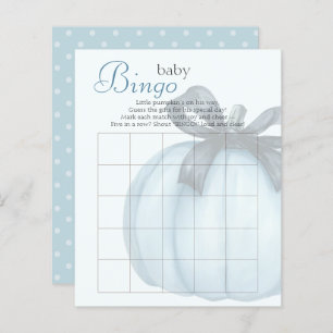 Blue Pumpkin Polka Dots Baby Shower Bingo