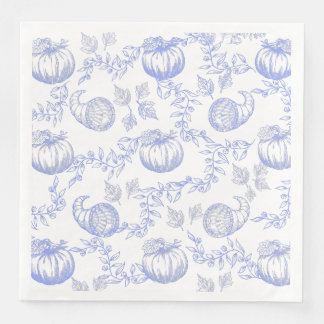 Blue Pumpkin Toile Dinner Napkin