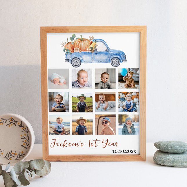 Blue Pumpkin Truck 1st Year Photo Milestone Poster (Creator Uploaded)